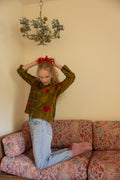 Blusa vintage de seda estilo asiática