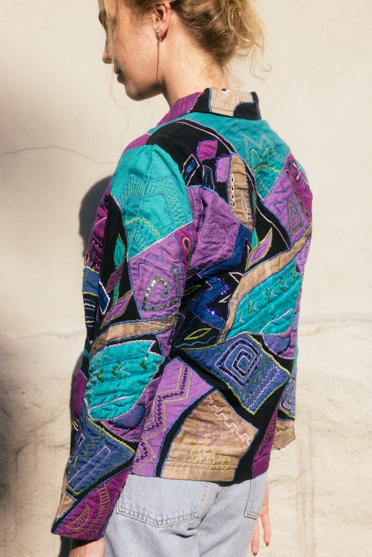 Saco vintage con detalles  de bordado y lentejuela