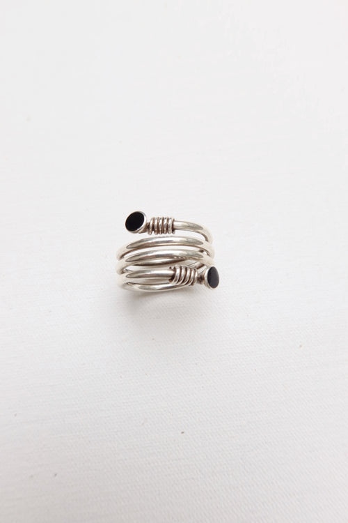 Anillo espiral de plata